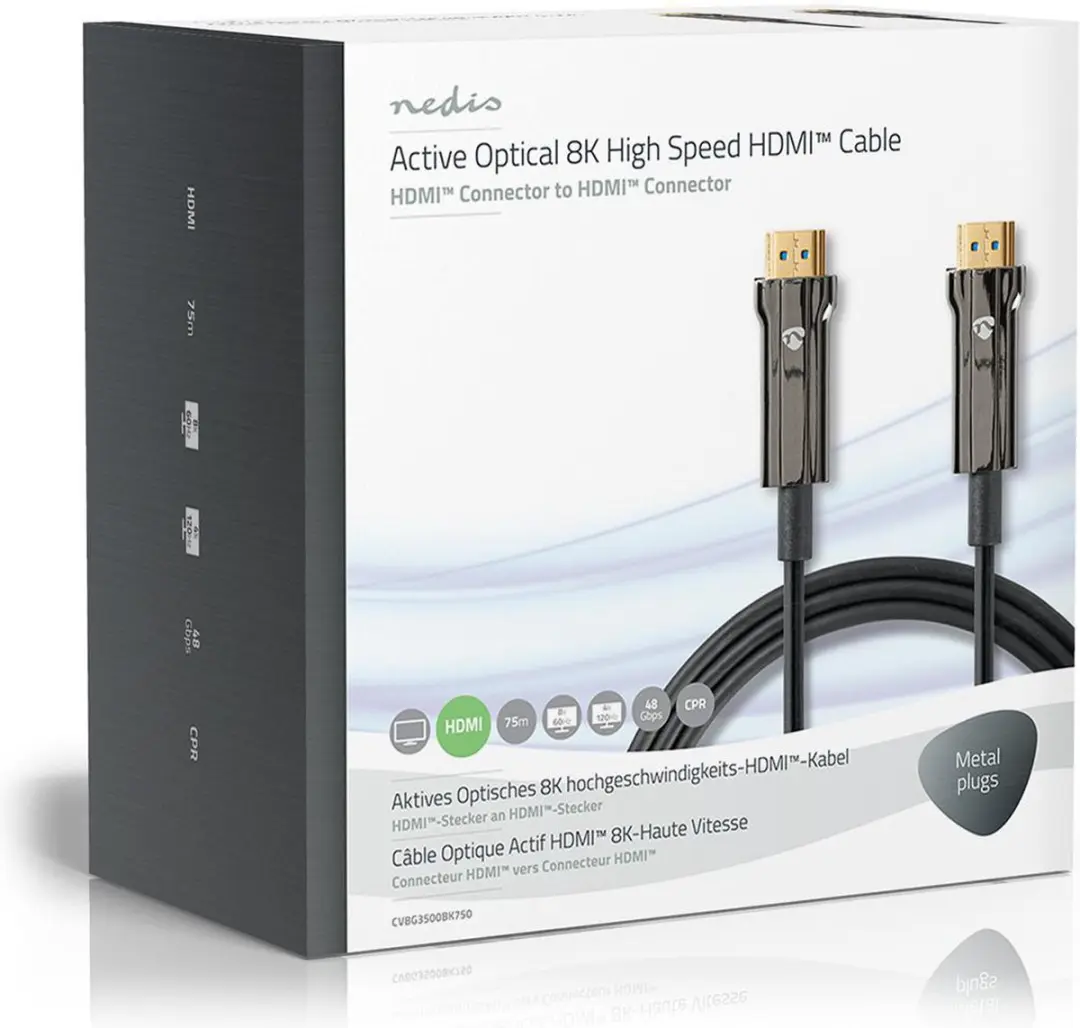 Nedis CVBG3500BK750 HDMI-Kabel 8K 48Gbps 75m - Zwart
