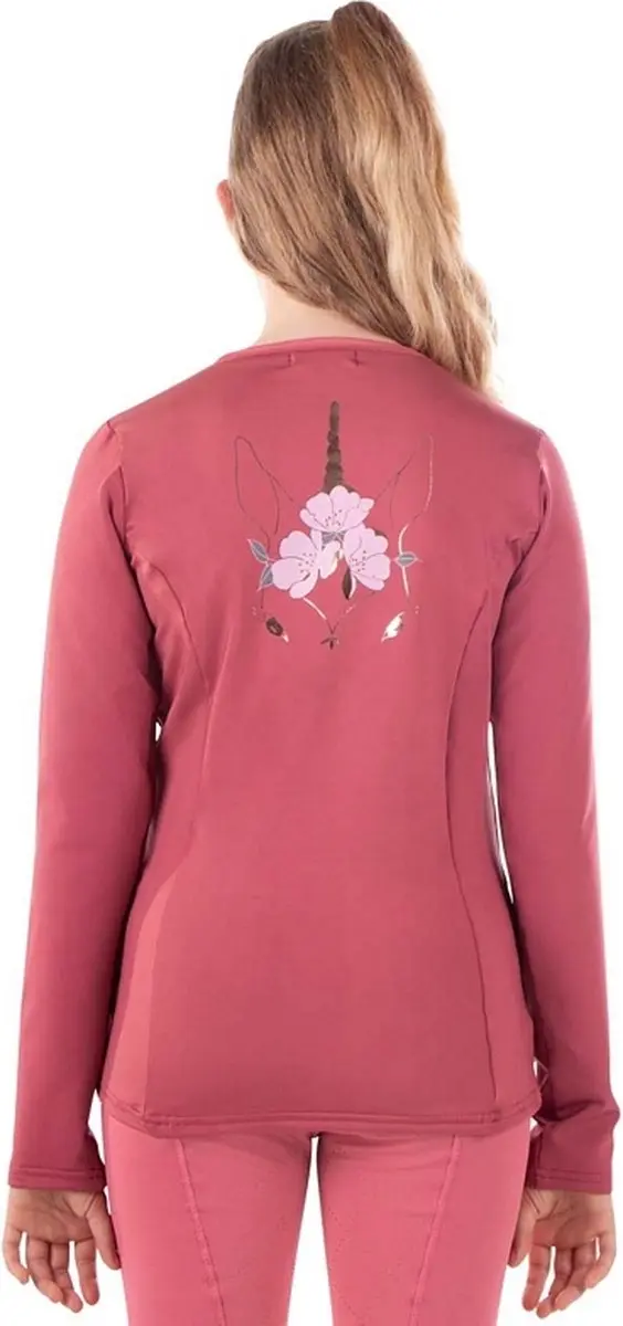 QHP Sportshirt Yazz Junior 104 - Roze - afbeelding 2 van 2