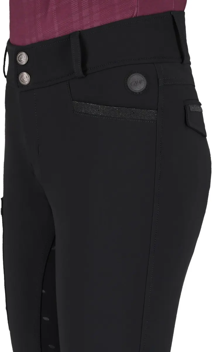 QHP Zahra Junior Rijbroek Full-grip 40 - Zwart - afbeelding 3 van 6