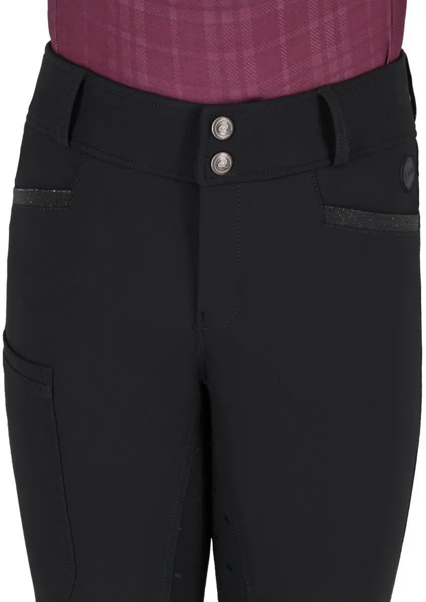 QHP Zahra Junior Rijbroek Full-grip 40 - Zwart - afbeelding 6 van 6