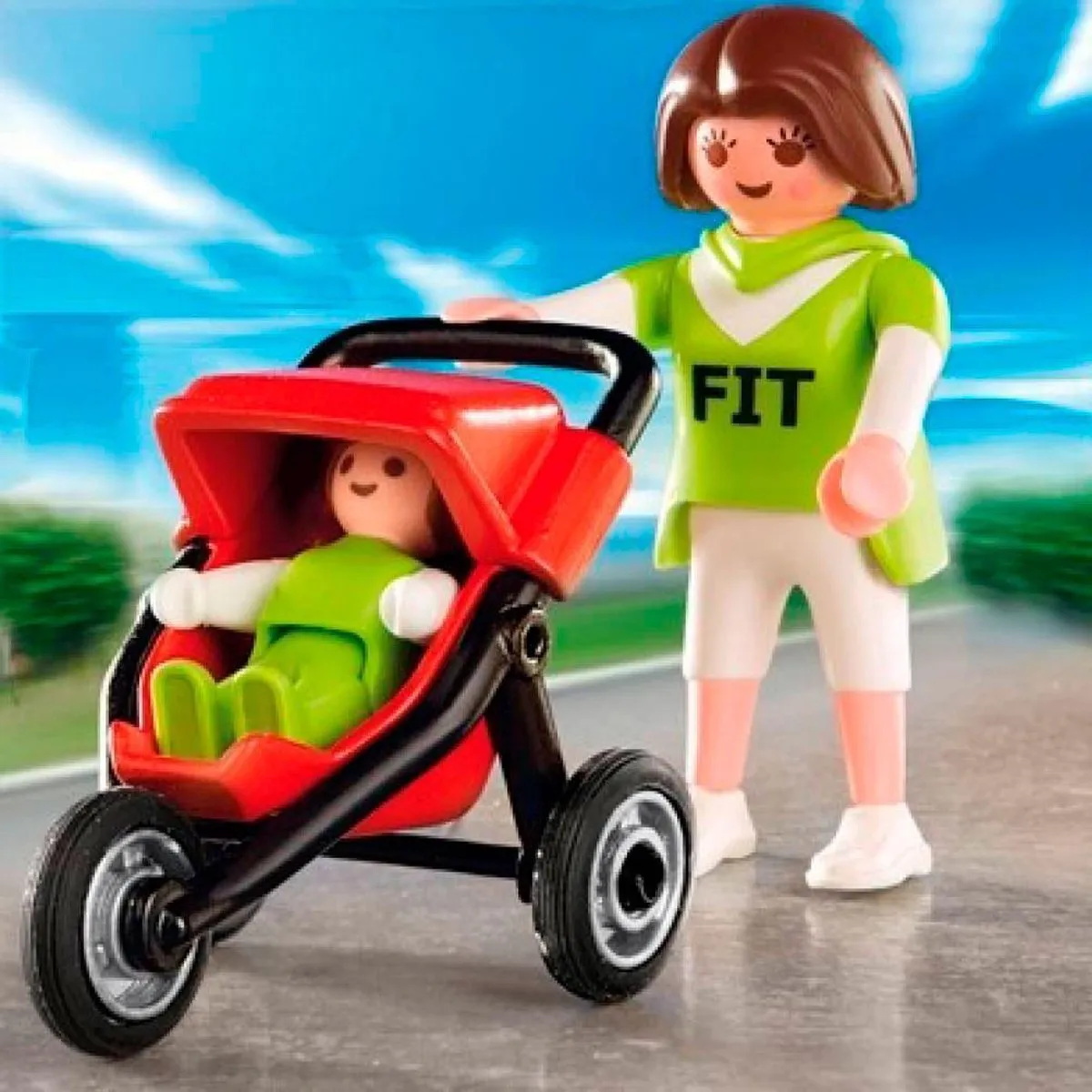 Playmobil Moeder met Buggy 4697 - Rood