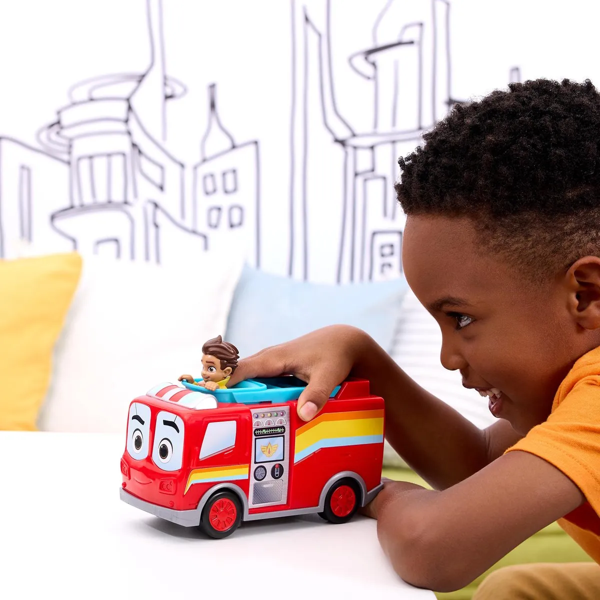 Disney Junior Firebuds Race And Wheelie Blauw