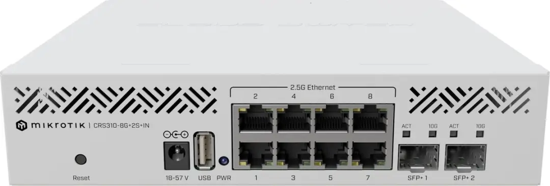 Mikrotik CRS310-8G+2S+IN L3 Smart Switch 2.5G - 8x PoE - Wit