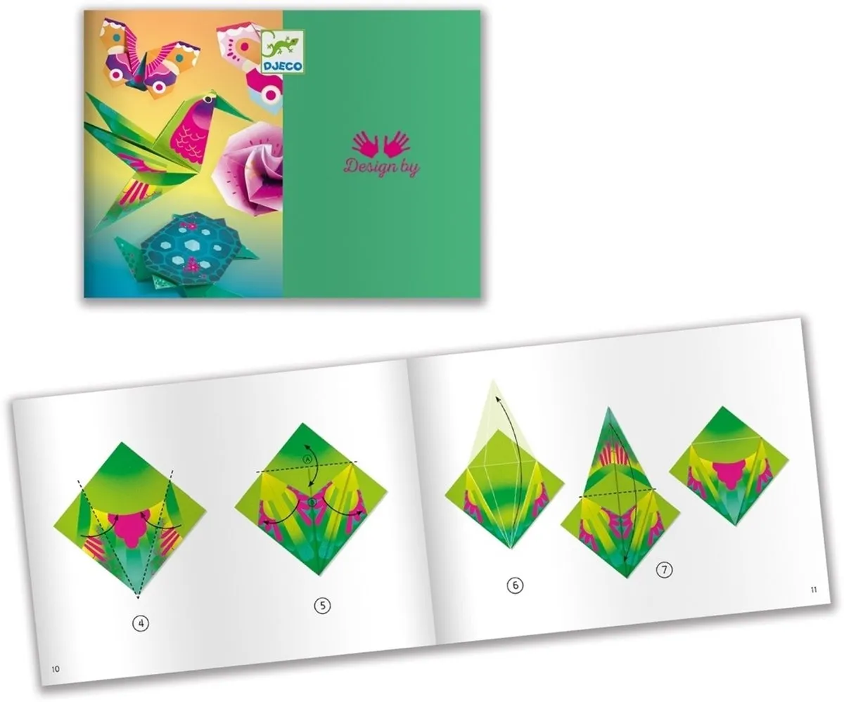 Djeco Origami Tropische Dieren Knutselset - 24 Stuks