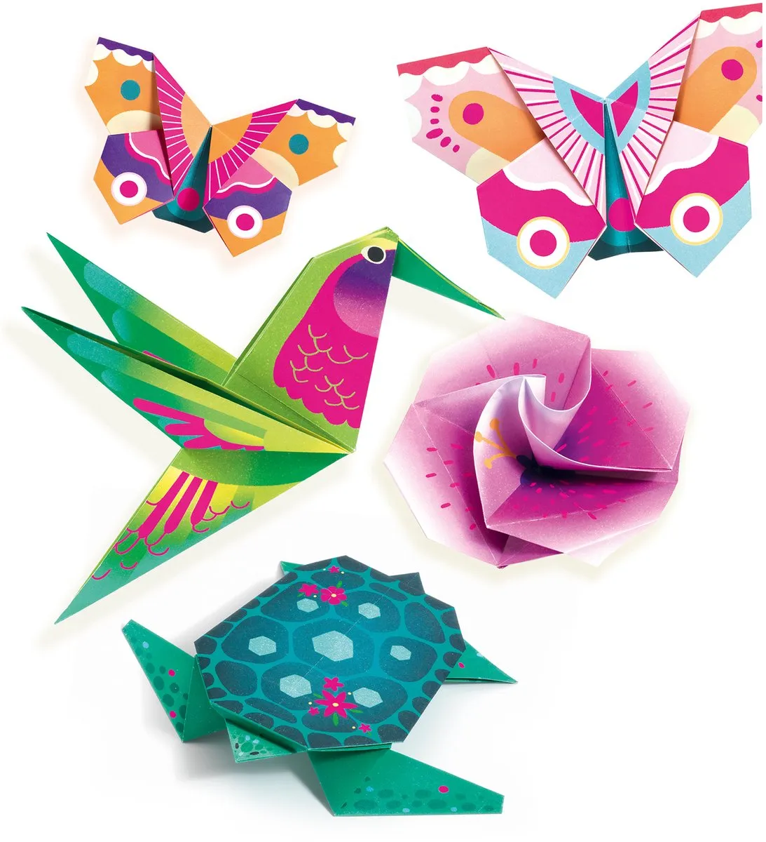 Djeco Origami Tropische Dieren Knutselset - 24 Stuks - afbeelding 6 van 6