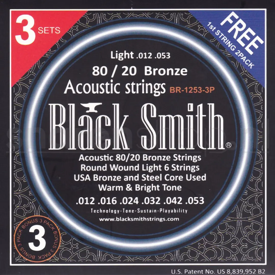 Blacksmith BR-1253-3P Snaren Akoestische Gitaar 12-53
