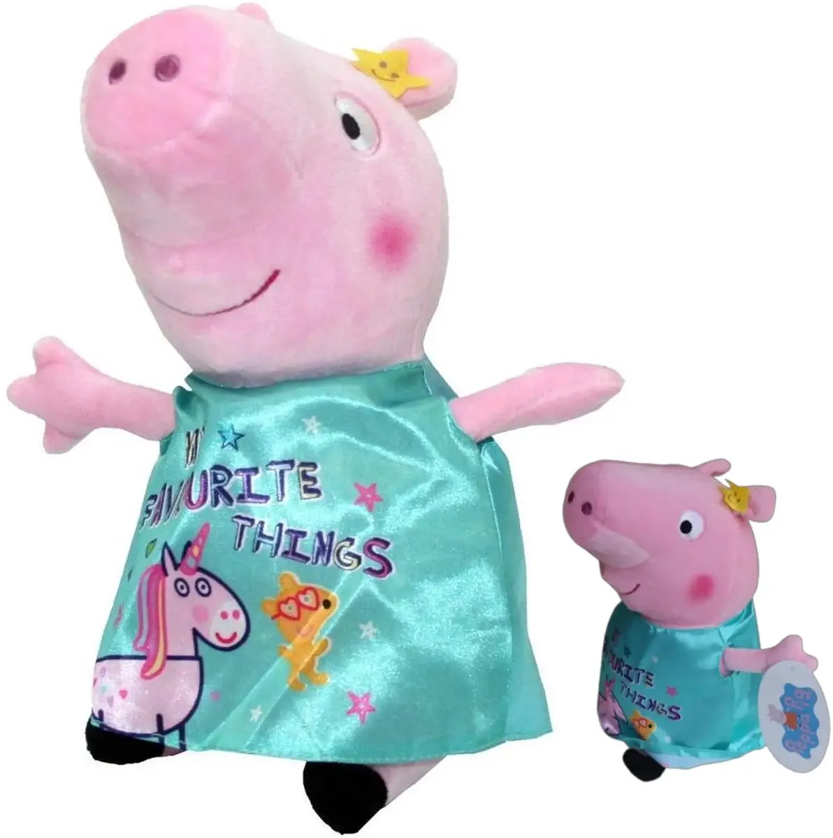 Hasbro Peppa Pig Eenhoorn Knuffel 27cm - Aqua - afbeelding 2 van 2
