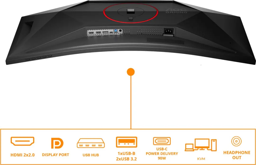 AOC CU34G4CAP UltraWide Monitor 34" 3440x1440 - Zwart/Rood - afbeelding 5 van 6