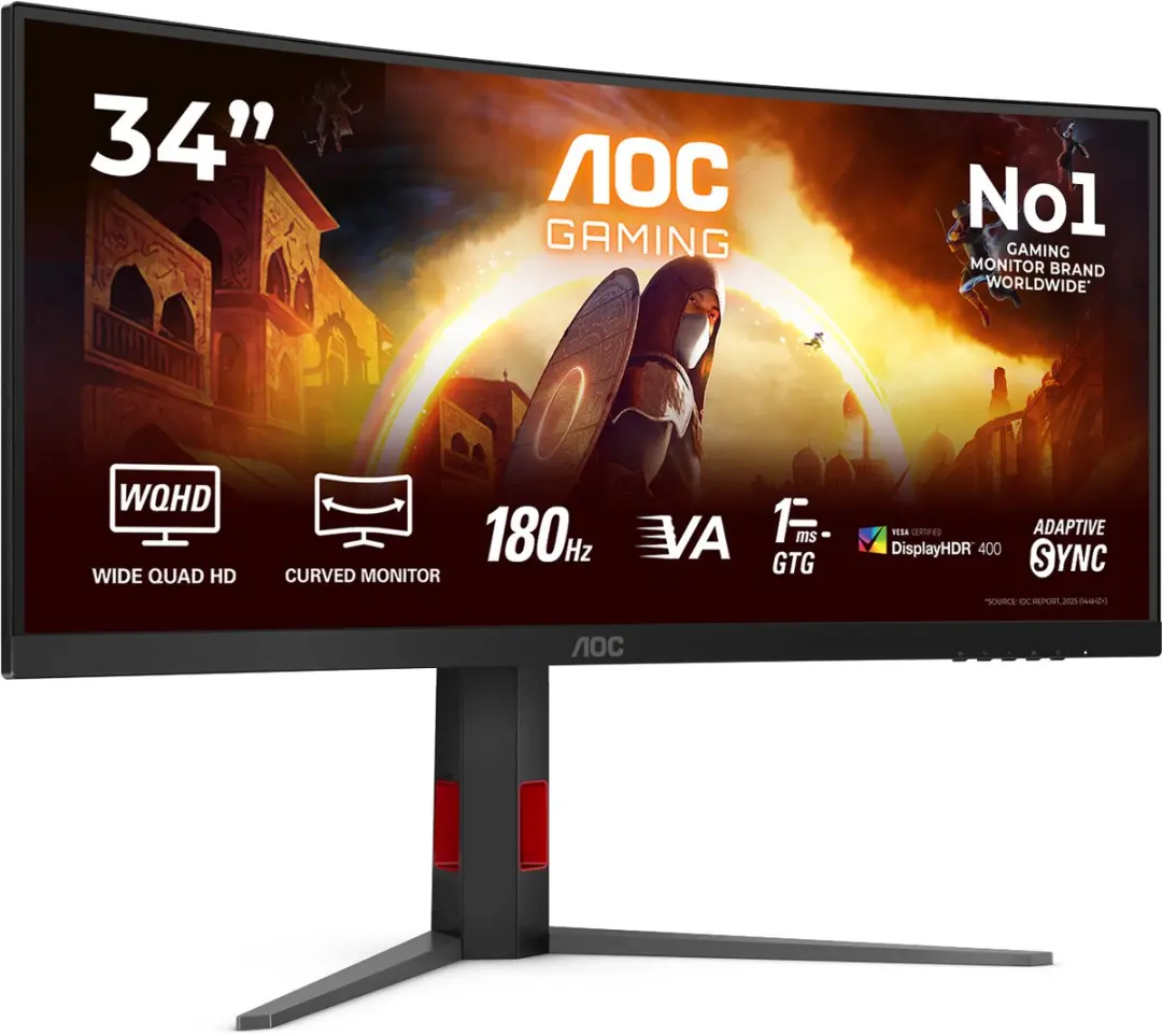 AOC CU34G4CAP UltraWide Monitor 34" 3440x1440 - Zwart/Rood - afbeelding 6 van 6
