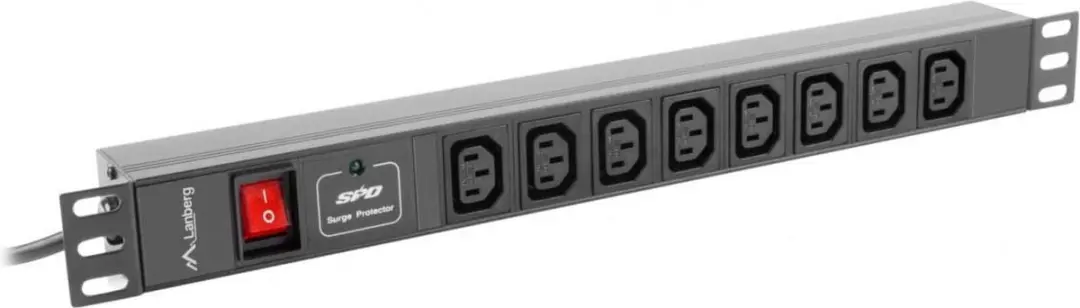 Lanberg Stroomstrip Rack 1U 8x IEC C13 4000W