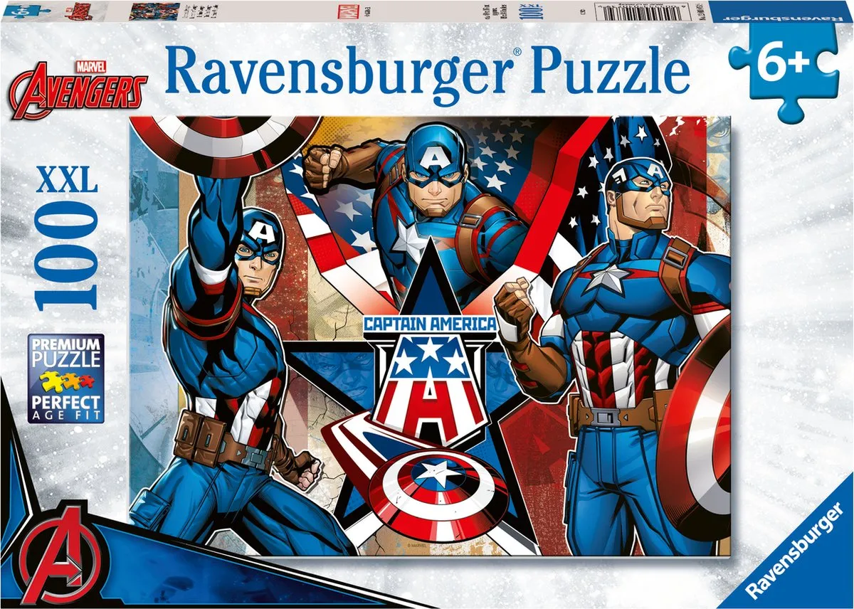 Ravensburger Captain America Legpuzzel 100 XXL Stukjes - 12001073