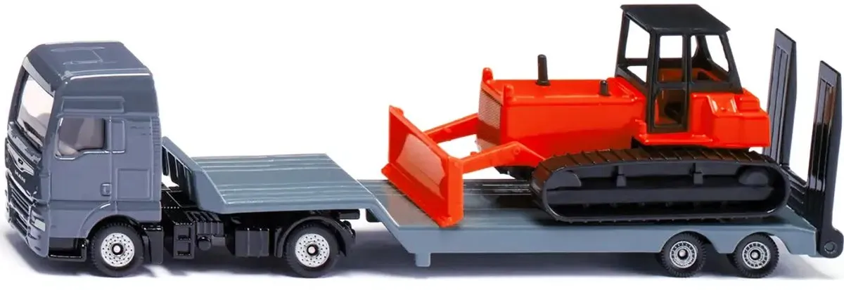 SIKU 1762 MAN Vrachtwagen met Dieplader & Bulldozer