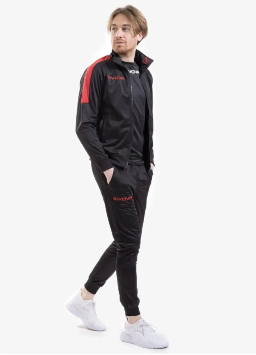 Givova Tuta Revolution Trainingspak - Zwart/Rood 3XL - afbeelding 3 van 6