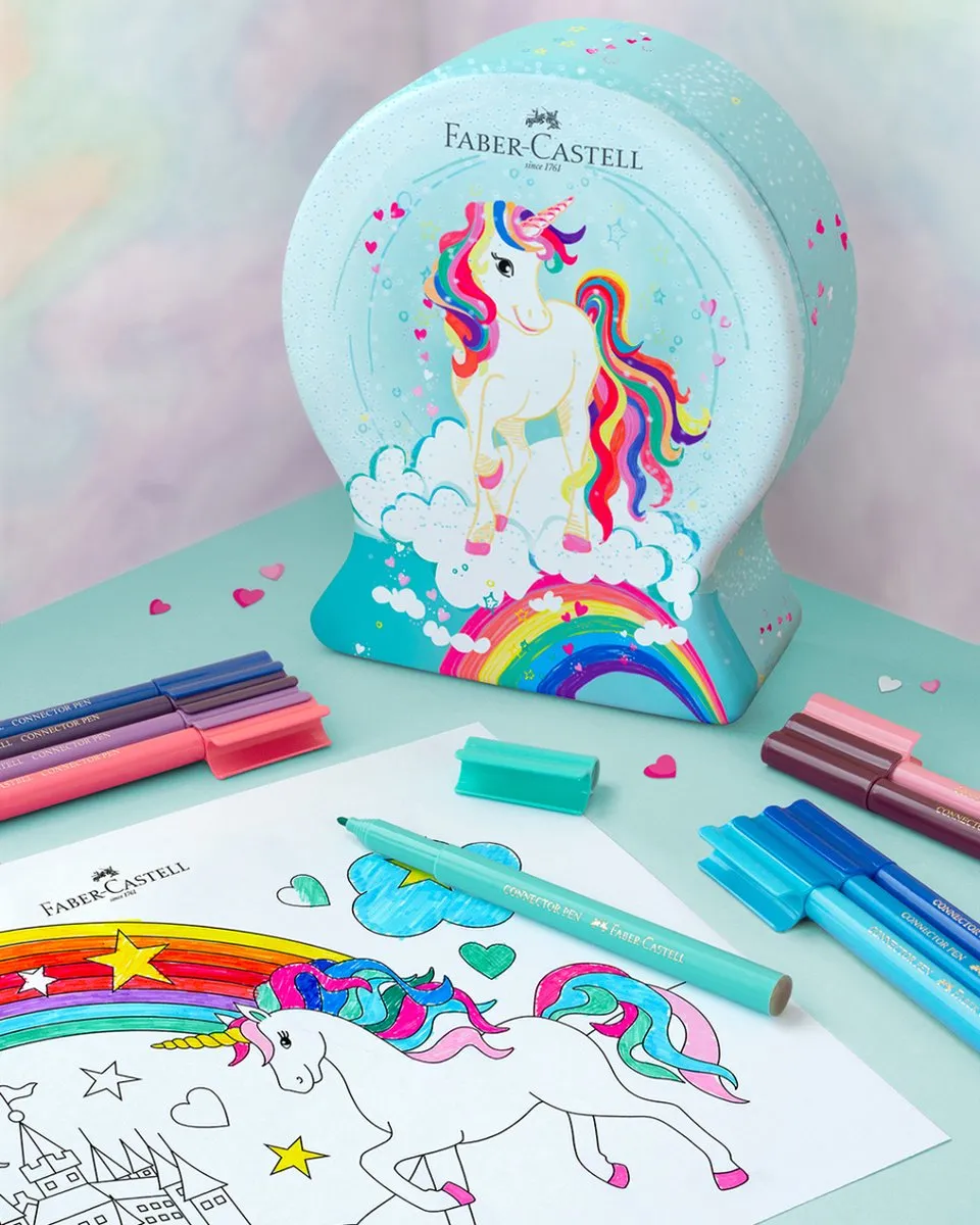 Faber-Castell Connector Snow Globe Unicorn Viltstiften 33 Stuks - FC-155544