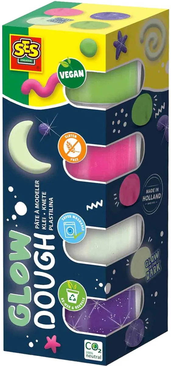 SES Creative Feel Good Klei Glow in the Dark - 4x90g