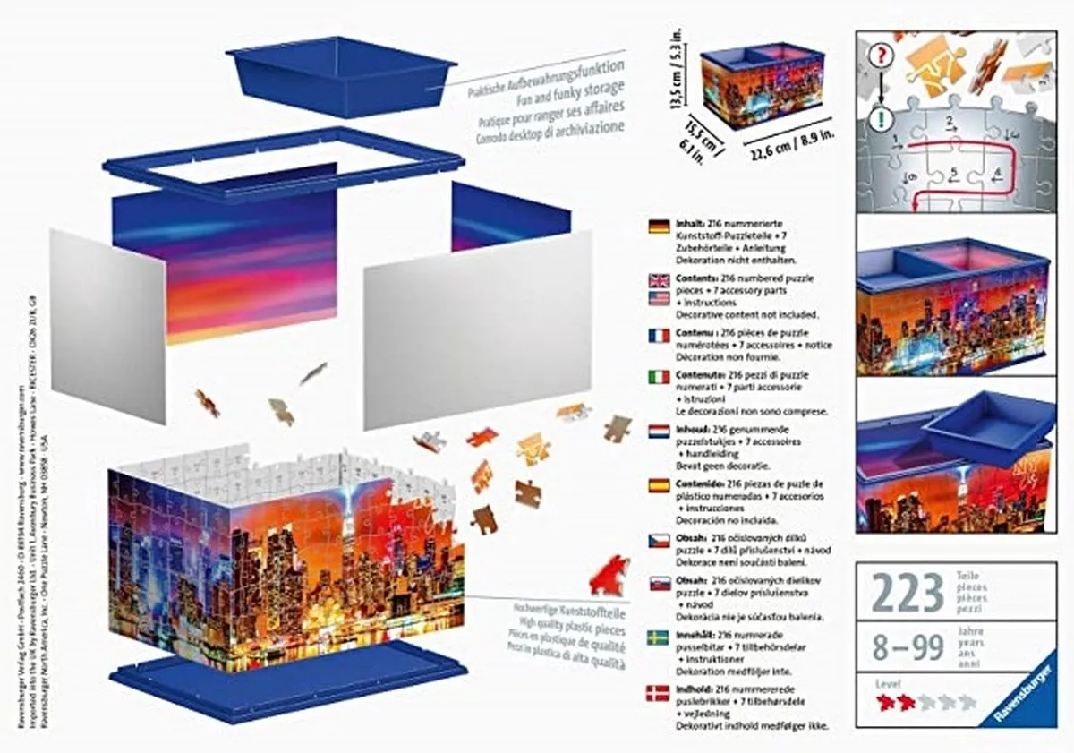 Ravensburger 3D Puzzel Skyline Opbergdoos 216 Stuks - Multicolor