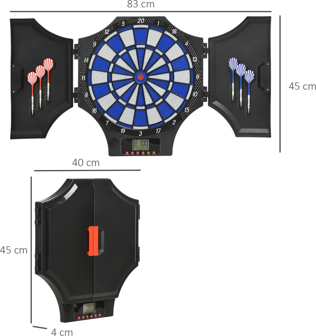 SPORTNOW A70-067V00 Elektronische Dartbord - 45cm - 3 Pijlen - Taalfunctie