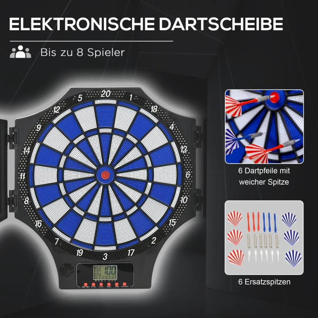 SPORTNOW A70-067V00 Elektronische Dartbord - 45cm - 3 Pijlen - Taalfunctie - afbeelding 6 van 6