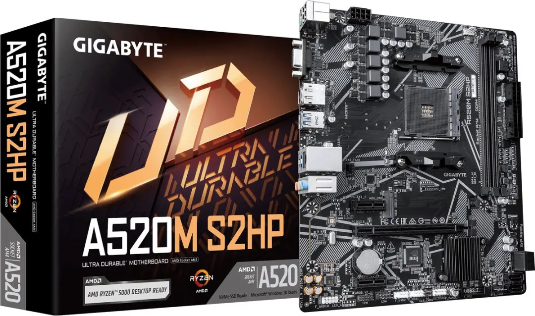 GIGABYTE A520M S2HP moederbord AMD A520 Socket AM4 micro ATX