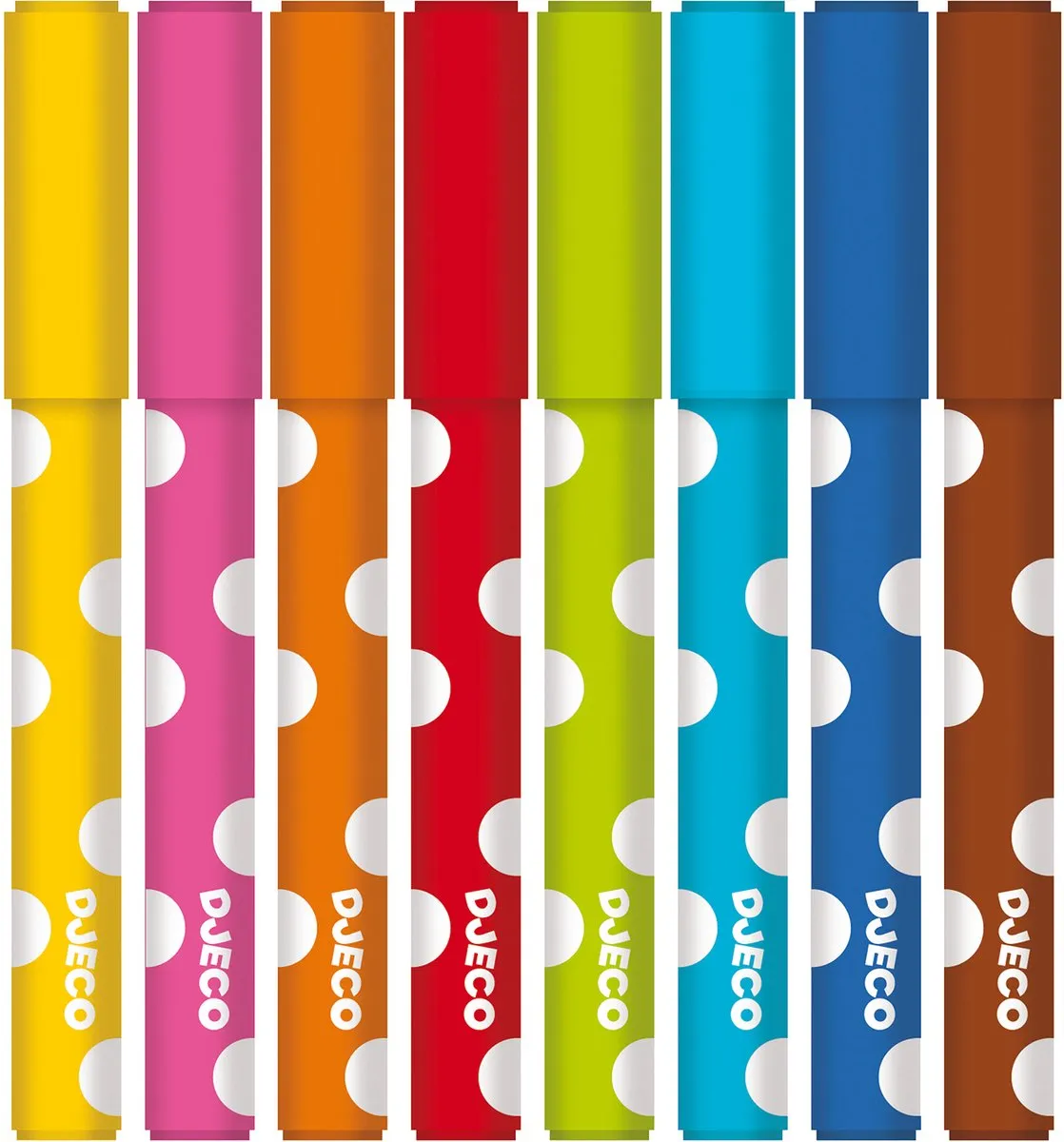Djeco Uitwasbare Viltstiften Set 8 Pastels