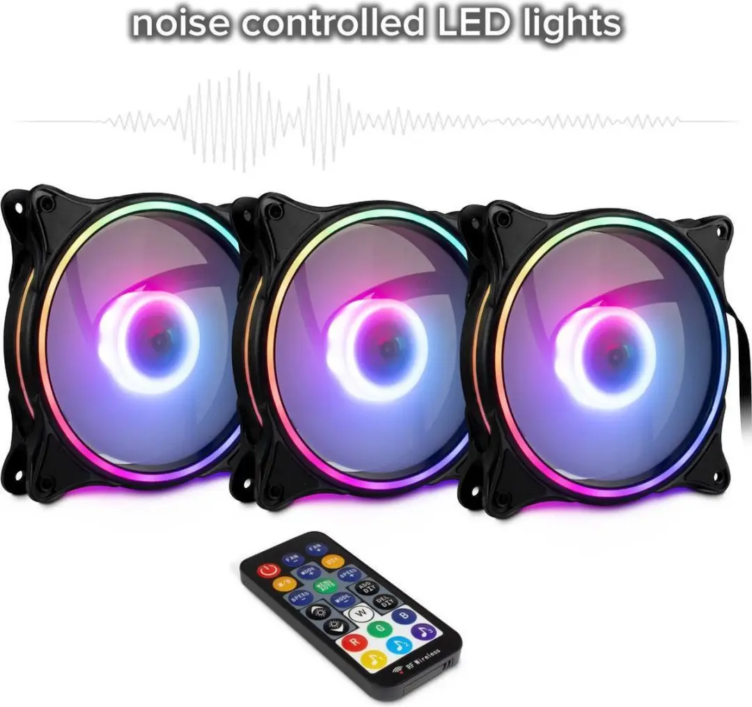 INTER-TECH Argus RGB-Fan Set RS-08 - Wit/Zwart
