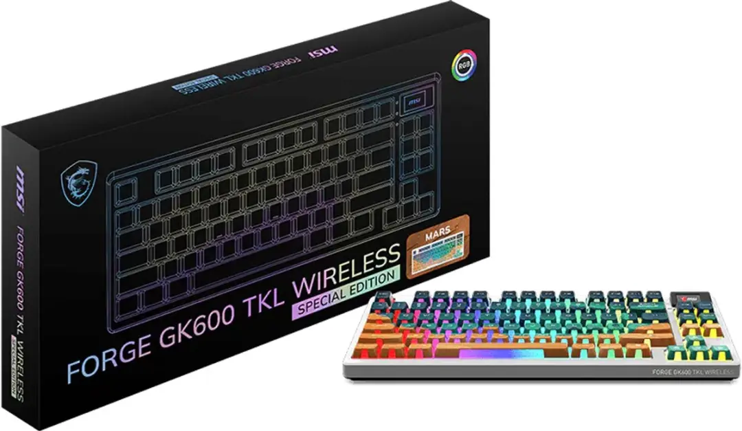 MSI FORGE GK600 TKL Wireless Mars Toetsenbord - Meerkleurig