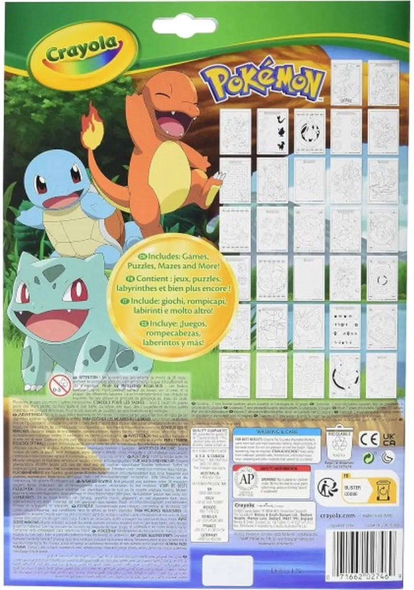Crayola Pokémon Kleurboek - Veelkleurig - 32 Pagina's - 7 Stiften