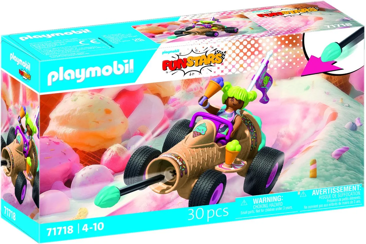Playmobil Fun Stars Raging Ice Cream Cone 71718 Speelgoedauto - Meerkleurig