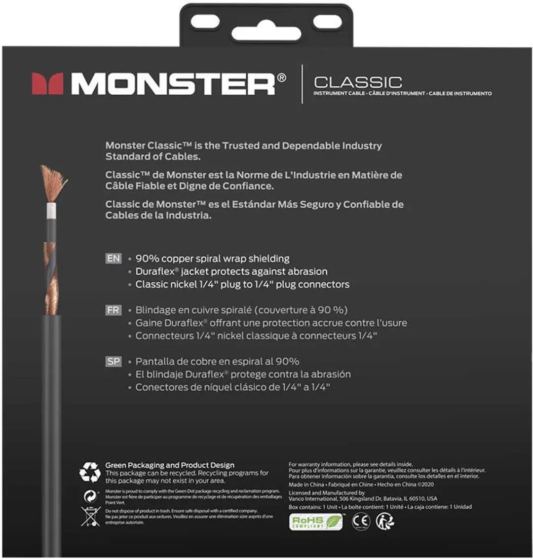 Monster Cable Classic Gitaarkabel 600496 - 6.4m - Zwart - afbeelding 5 van 6