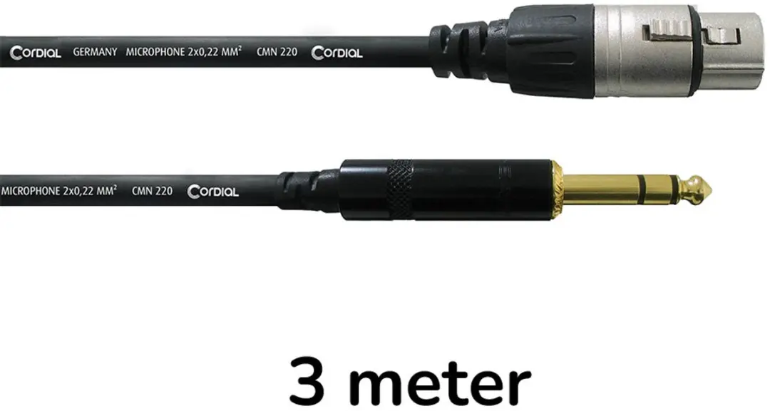 Cordial Essentials XLR V naar Jack 6,3mm TRS Kabel