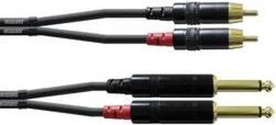 Cordial CFU PC Audiokabel 2x Jack 6.3mm naar 2x Cinch RCA 1.5m - Zwart - afbeelding 2 van 3