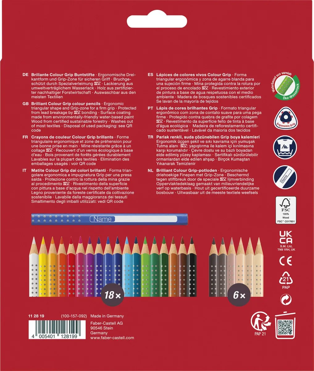 Faber-Castell Grip FC-112819 Kleurpotloden - 24 Stuks