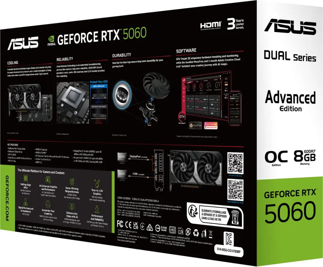 ASUS DUAL RTX 5060 OC 8GB - PCIe 5.0