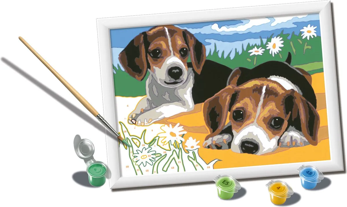 Ravensburger CreArt Beagle Puppies Schilderen op nummer - Multicolor