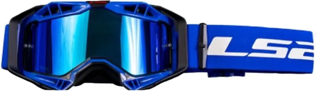 Crossbril LS2 Aura PRO blauw met helder lens & Pinlock 70 MaxVision + Spiegel le