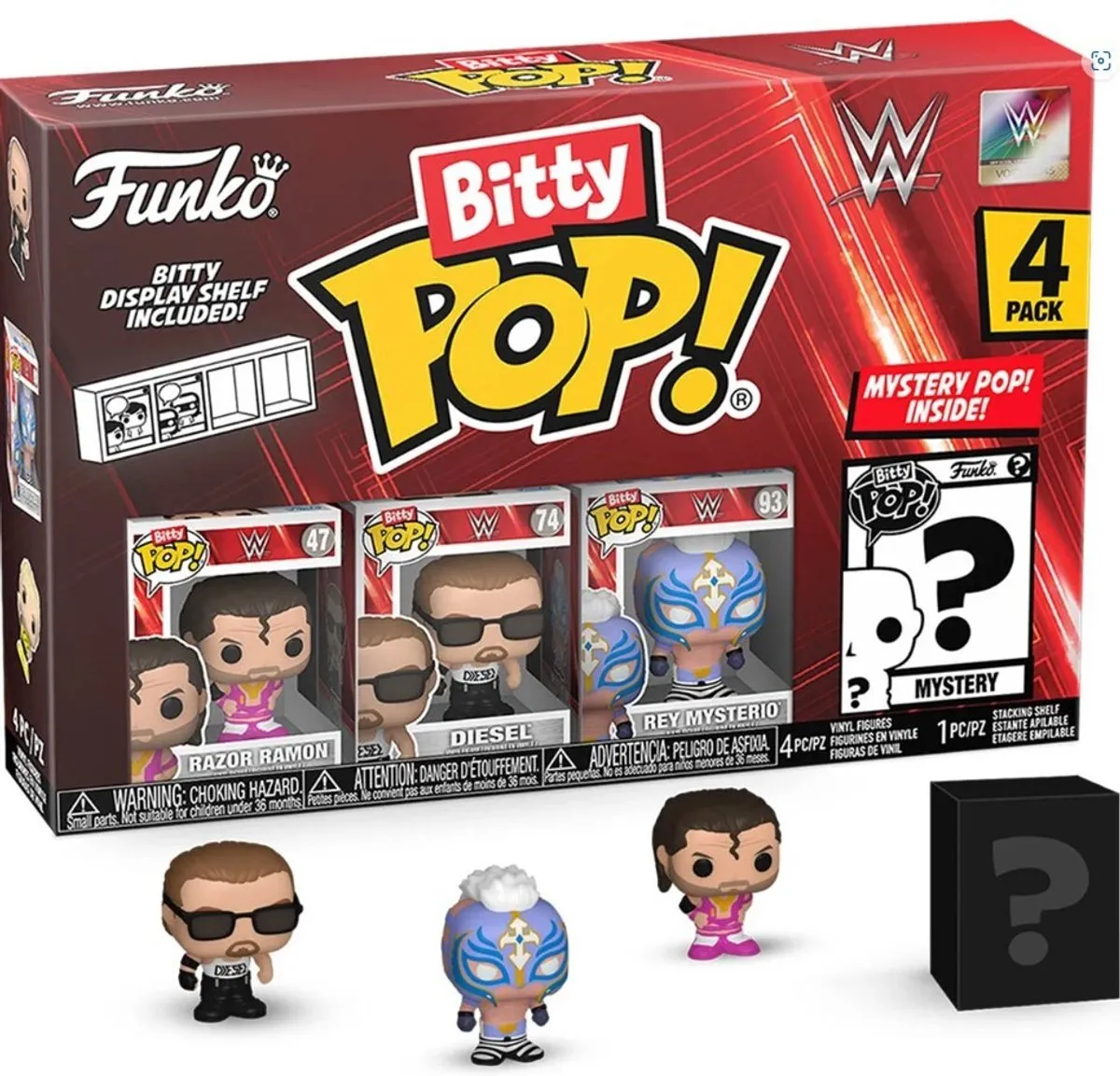Funko Pop! WWE Razor Ramon Diesel Rey Mysterio & Mystery Bitty Series 03