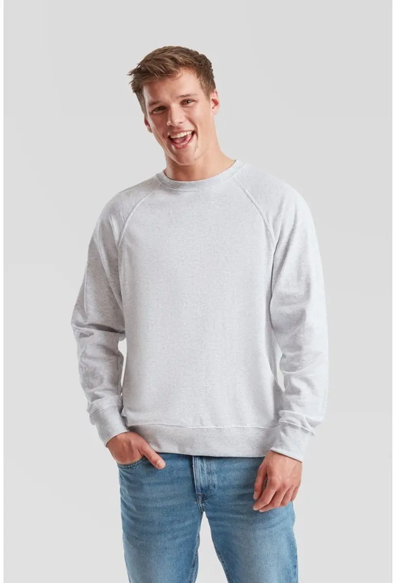 Fruit Of The Loom Lichtgewicht Raglan Sweatshirt Grijs