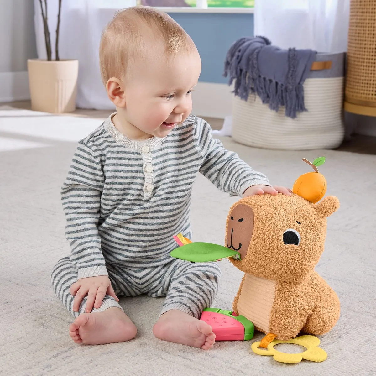 Fisher Price Wood Snackende Capibara Knuffel - Multicolor