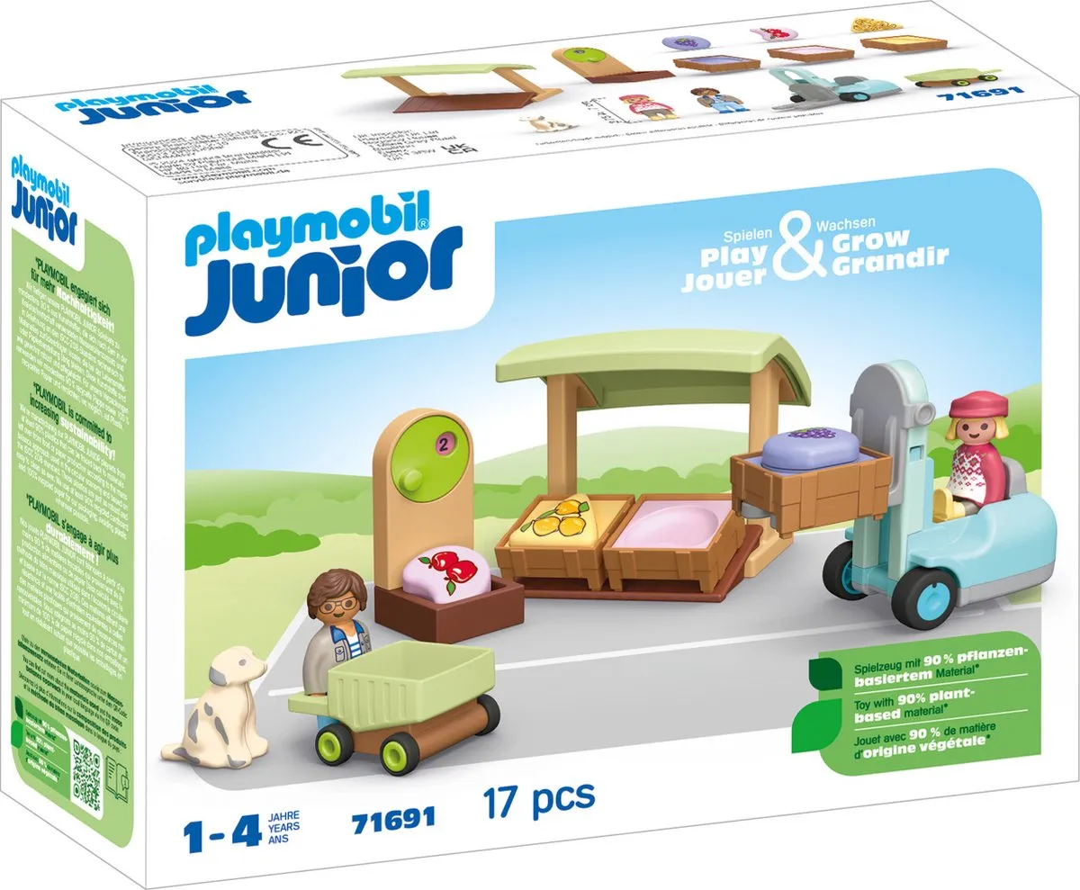 Playmobil Junior Biologische Marktkraam & Heftruck 71691