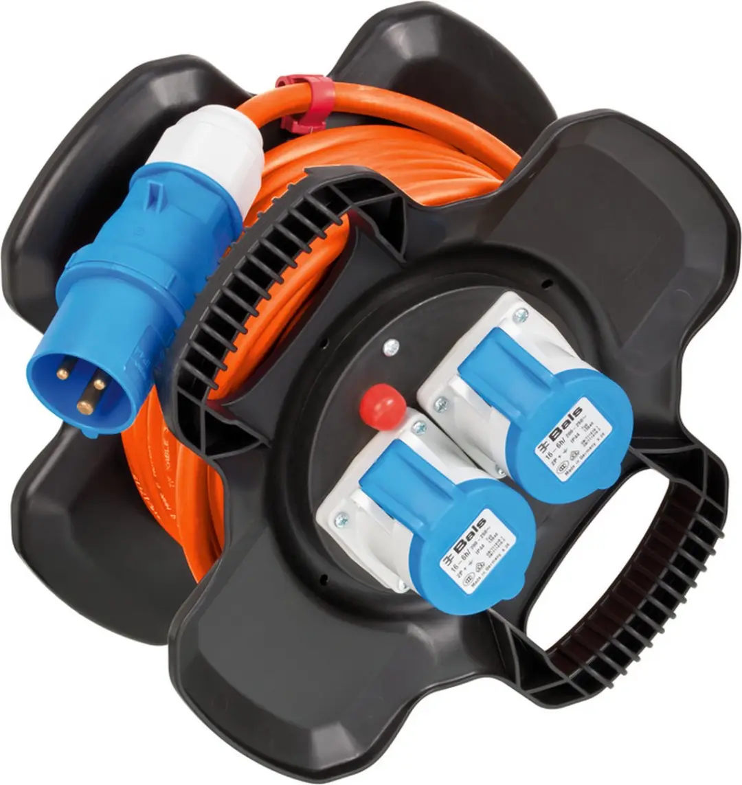 Brennenstuhl CEE Kabelhaspel X-Gum / Camping Kabelhaspel met 10m kabel in oranje