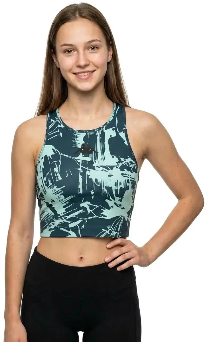 Kappa Irrana Pro Mouwloos T-shirt - S - Blauw/ Groen