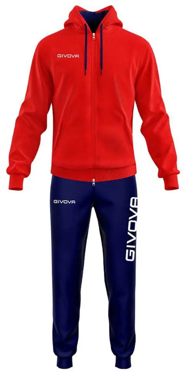 Givova King Cotone Terry Poker Trainingspak - Rood/Blauw 10-12j - afbeelding 3 van 5