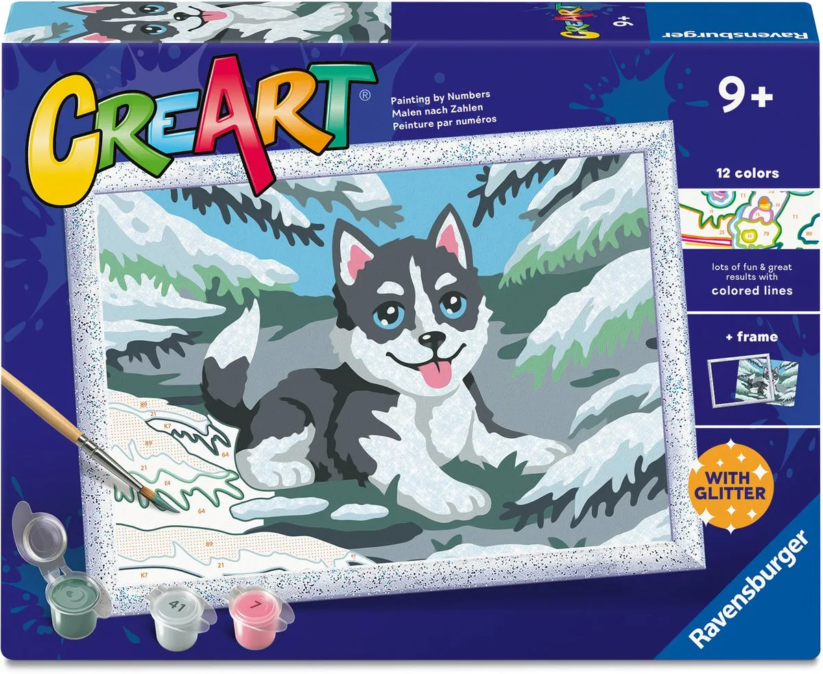 Ravensburger CreArt Cheeky Husky Schilderen op Nummer - Meerkleurig