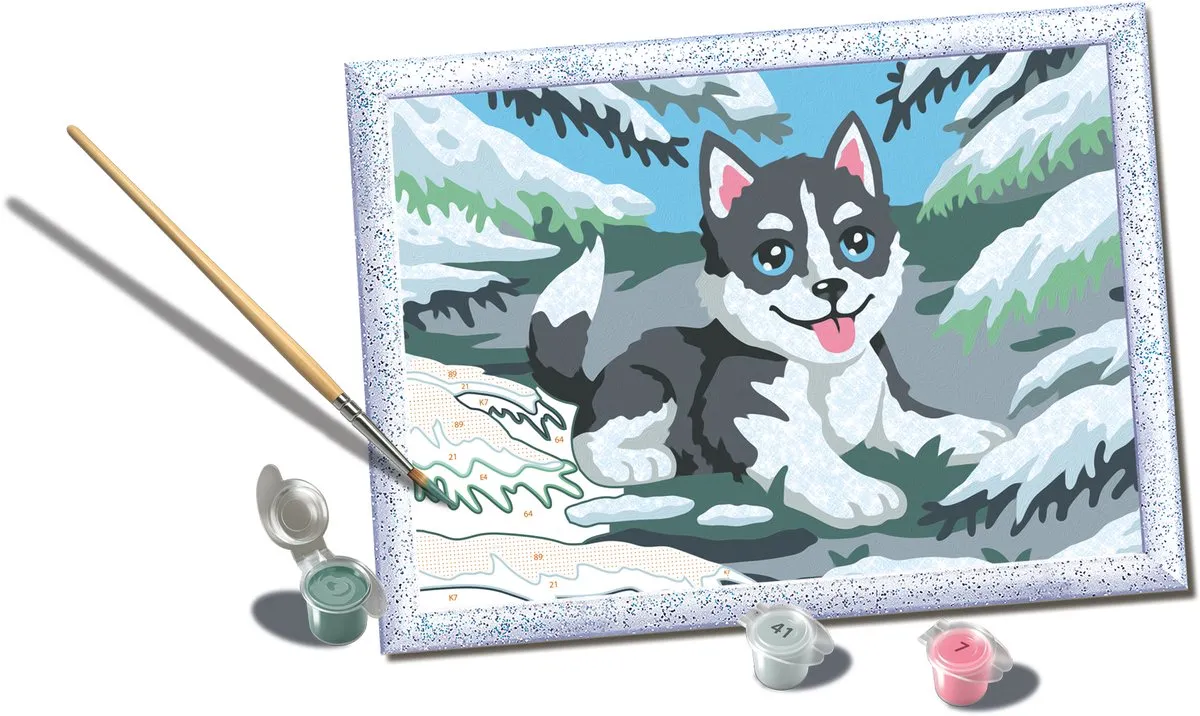 Ravensburger CreArt Cheeky Husky Schilderen op Nummer - Meerkleurig