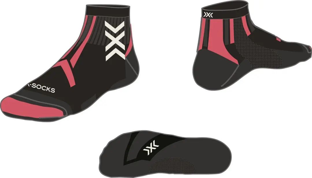 X-Bionic Trailrun Discover Ankle Sokken - Dames 41-42 - Zwart/roze