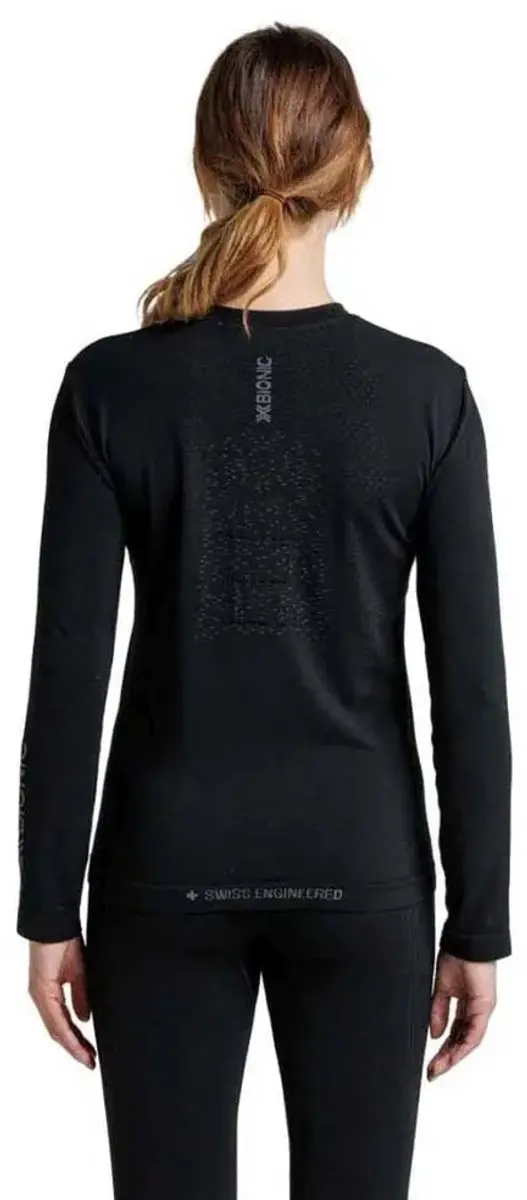 X-Bionic Mightywool Damesshirt Lange Mouwen M - Zwart