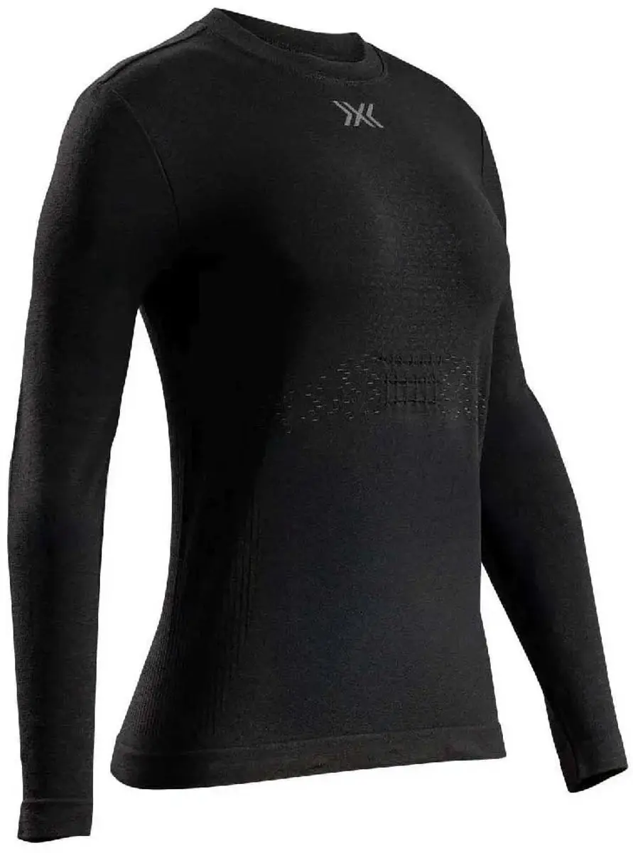 X-Bionic Mightywool Damesshirt Lange Mouwen M - Zwart