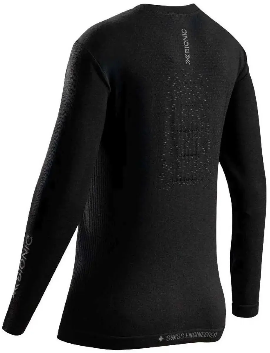 X-Bionic Mightywool Damesshirt Lange Mouwen M - Zwart