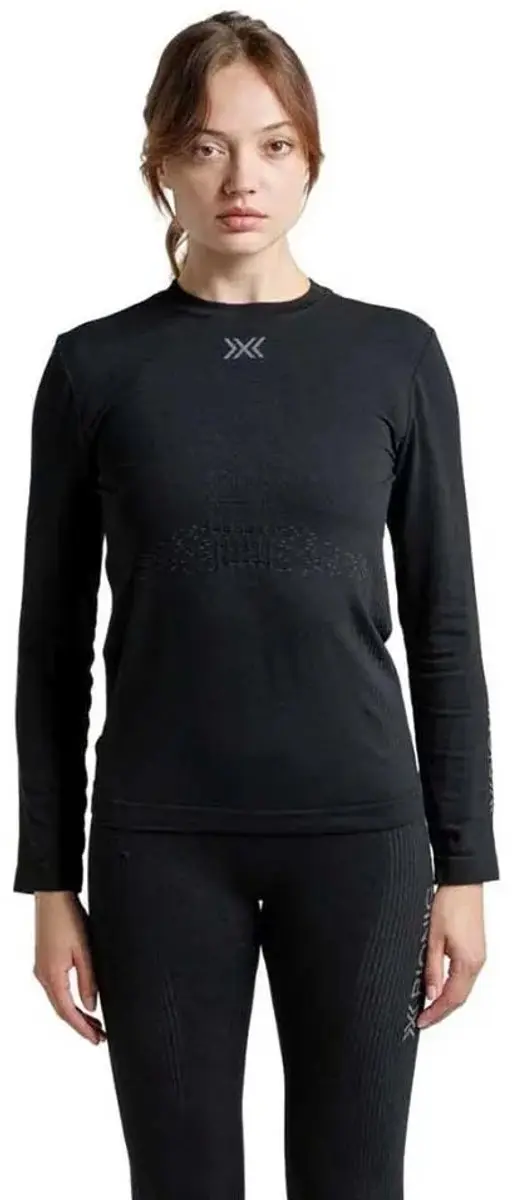 X-Bionic Mightywool Damesshirt Lange Mouwen M - Zwart