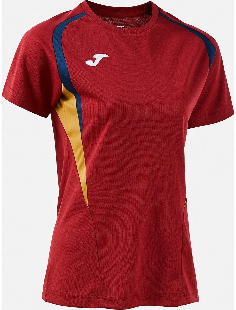 Joma Championship 20 Shirt Dames - M - Bordeaux/Marine/Goud
